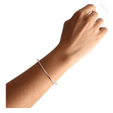 Oferta Bracelete Pulseira Feminina Lisa  Prata 925 Legítima