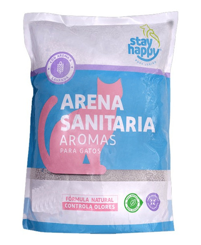 Arena Sanitaria Para Gatos Ecologica Stay Happy 2kg Lavanda