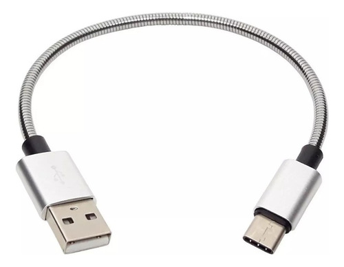 Cabo Usb-c Tipo C Xiaomi  Prata- 0,20 Cm Curto Pequeno Curto