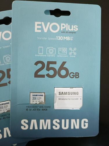 Tarjeta Micro Sd Samsung Evo Plus 256gb A2  U3 C10 130 Mb/s