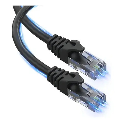 Cable Ethernet de alta velocidad, cable de red plano Cat 6 con conector RJ45, con clip, cable LAN largo, negro, 15 metros | MercadoLibre