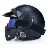 Casco 3/4 Abierto Negro Mate Basico Burbuja Abatible