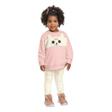 Blusa E Calça Legging Infantil Menina Moletom Fakini 1 2 3