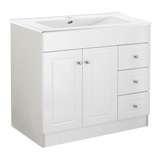 Mueble Vanitorio Lacado Blanco 100x47cm Con Griferia / M-s