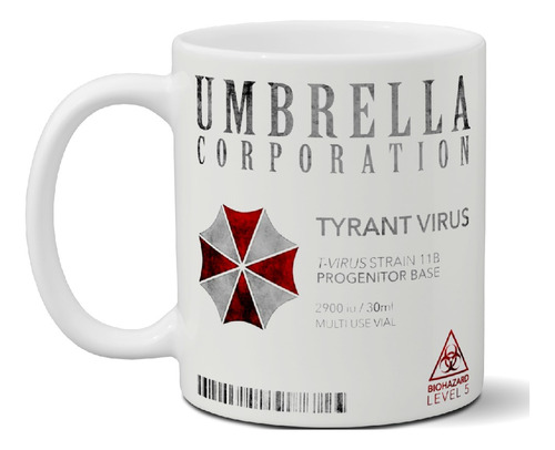 Taza De Cerámica Umbrella Resident Evil Exclusiva Art 890