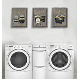 Cuadros Para Lavandería The Laundry Room, Wash 30x40 (3pz ) 
