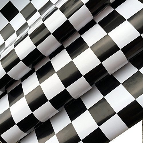 Papel Tapiz - Redodeco Adhesivo Blanco Negro Mosaico Azulejo