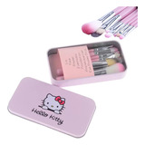 Estuche + Brochas De Maquillaje Hello Kitty Sanrio