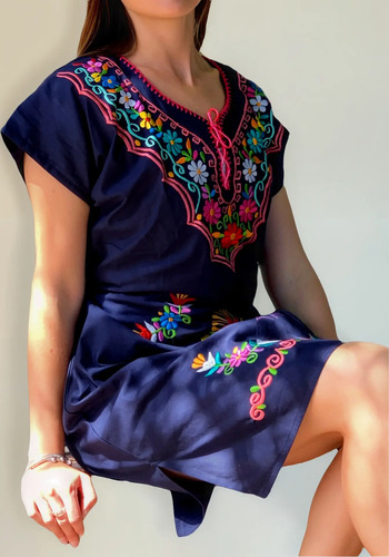 Vestido Hermoso Artesanal Quimono Fiesta Playa