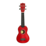 Ukelele Soprano Con Funda Leonard Uk15 Rojo Sparkle