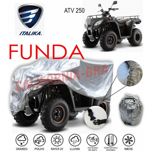 Funda Cubierta Lona Moto Cubre Italika Cuatrimoto Atv 250