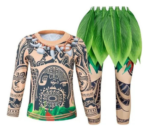 Fantasia De Pijama Zmshop Maui Moana Para Crianças, Roupas N