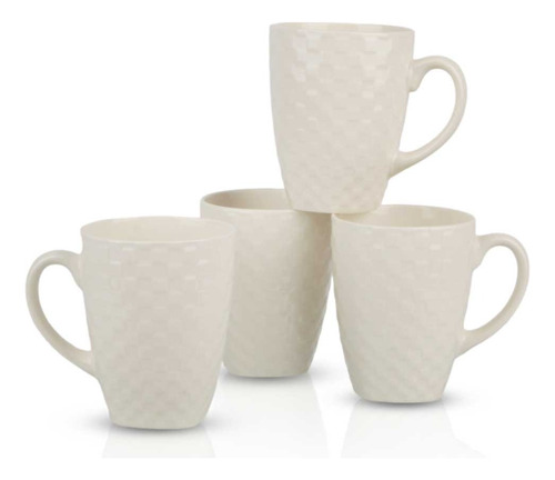 Set X 6 Jarro 420 Ml Mug Ceramica Cuadraditos Taza Jarrito