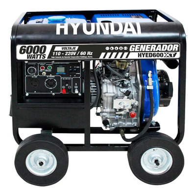 Generador Diésel Portátil Monofásico Hyundai Hyed600xt 6 Kw | Meses sin interés