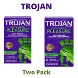 2 X Cajas De 12 Condones Trojan Extended Pleasure Retardada