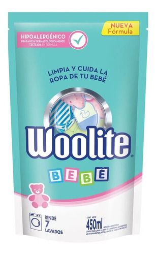 Jabón Liquido Woolite Ropa Bebe 450ml Pack X 6