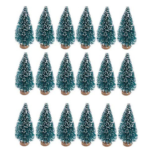 24 Árboles Artificiales Mini De Navidad Con Base De Madera