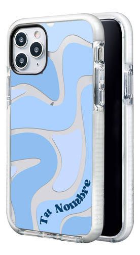 Funda Para iPhone Con Tu Nombre Para Mujer Curvas Azul