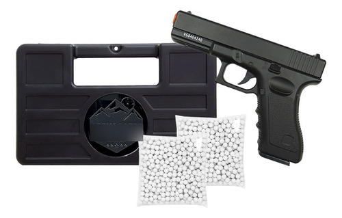 Pistola Full Metal Glock Airsoft + Case + Munição 1000 Bb's