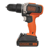 Furadeira E Parafusadeira 10mm Black Decker, Modelo Bcd704c1, Furadeira De Impacto Vrr Com 2 Velocidades, 1 Bateria 20v, 1 Carregador, Bivolt