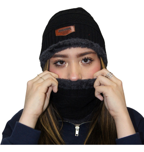 Gorro Con Cuellera Tejido Invierno Unisex Suave Envio Gratis