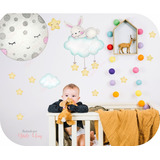 Vinilo Decorativo Infantil Animales Atrapando Estrellas Luna