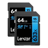 Pack Lexar 2 Memorias Sd Xc 64gb 4k | Original