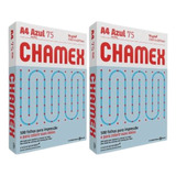 Kit 2 Pacote De Papel Impressão A4 500 Fls Azul 75g Chamex