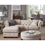 Sillon Esquinero Chesterfield Premiun En Chenille Fabrica