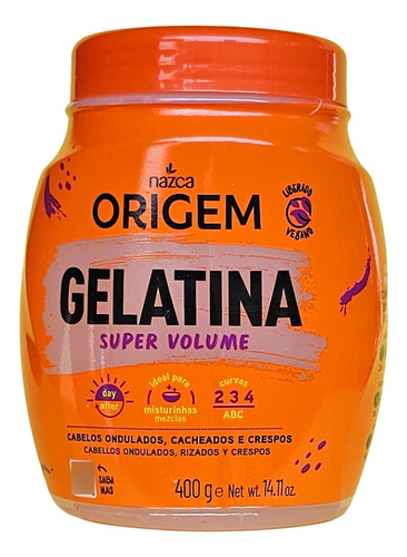 Gelatina Para Cachos Nazca Origem Super Volume 400g