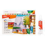 Set Pintura Acrilica Deli Pomo 12ml - 12 Colores