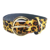 Cinto Feminino 3,5cm Couro Legítimo Animal Print Original