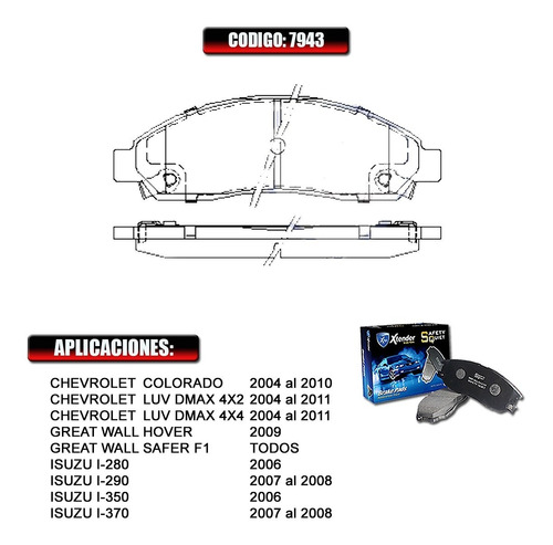 Pastillas De Freno Delanteras Chevrolet Colorado 2007  7943 Foto 2