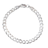 Esclava Pulsera De Plata Fina .925 Tejido Cubano 20 Cm 6 Mm