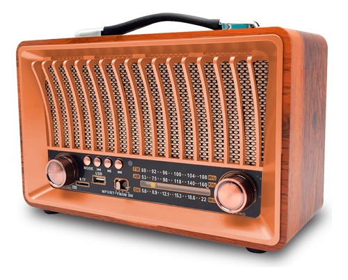 Bocina Bluetooth Radio Recargable Retro Portatil Vintage