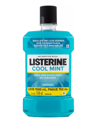 Listerine Antisséptico Bucal Cool Mint 1500 Ml