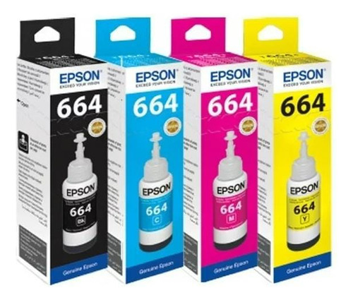 Paquete Tinta Epson 664 4 Colores