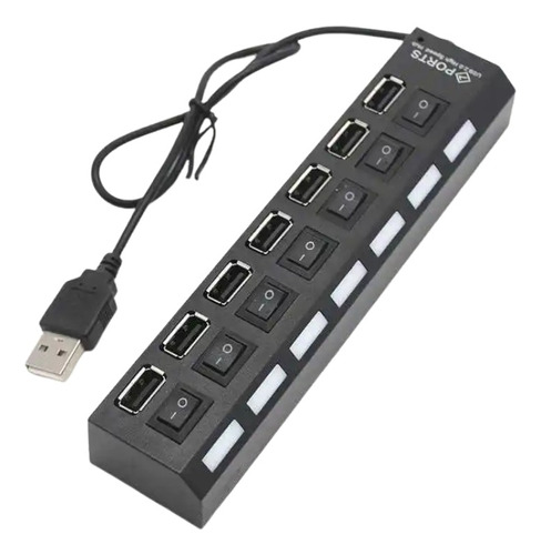 Multiplicador Usb 7 Puertos Con Suiche | Adaptador Usb Hub