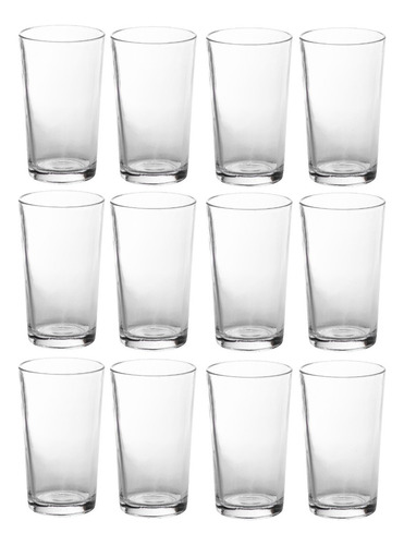 Juego De Vasos De Vidrio Durax Nilda 350 Cc X 24 Unidades Color Transparente