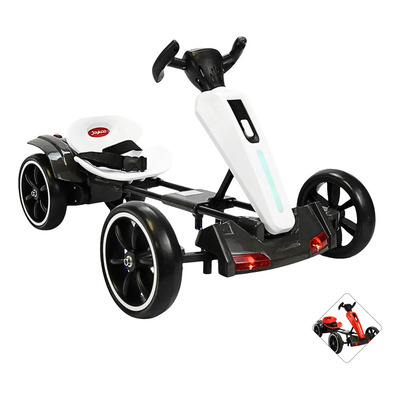 Montable Eléctrico Para Niños Go Kart Sonido Bluetooth 12v Blanco Joykoo | Envío gratis