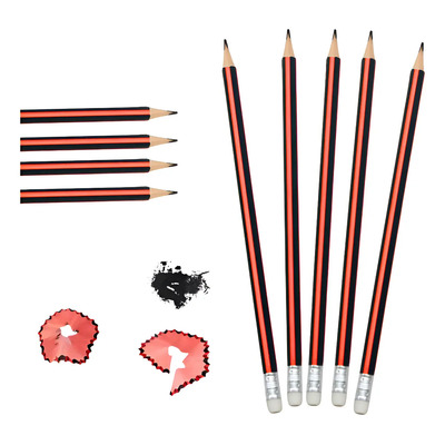 24 Pzas Lápiz Con Goma Escolar Útiles No. 2 Hb Grafito Trazo Anaranjado Con Negro | MercadoLibre