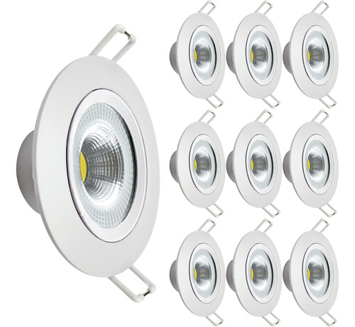 10 Spot Led Embutir Direcionável 7w Redondo 3000k - Avant