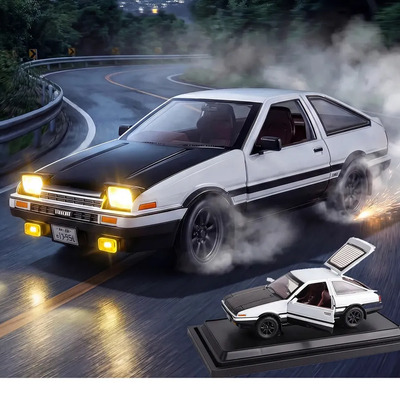 Toyota Ae86 Coche De Juguete De Aleación Modelo 1:30 Viene Luces, Sonidos, Puerta Que Se Abre Y Un Hermoso Empaque En Una Caja Expositora, Lo Que Lo Convierte En Un Regalo Ideal Para Los Entusiastas | Meses sin interés
