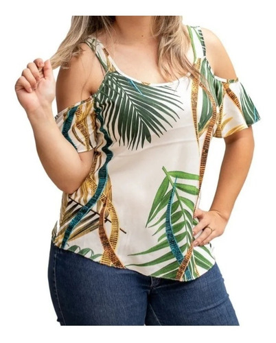 Kit 3 Blusa Regata Alça Larga Ciganinha Viscose