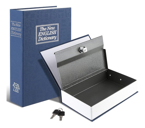 Caja Fuerte Metal Forma Libro Con Cerradura C/llaves Mediana