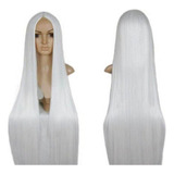 Blanco 100cm Harajuku Anime Cosplay Pelucas Joven Largo Rect