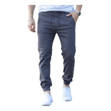 Pantalon Jogger Hombre Gabardina Elastizada Slim Fit Premium