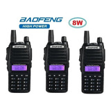 8w 3 (tres) Radio Baofeng Uv-82 Hp Vhf/uhf Bi Banda