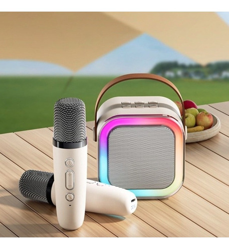 Caixa De Som C/ 2 Microfones Bluetooth Infantil Karaoke