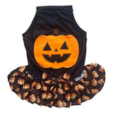 Roupas Cães Cachorro - Fêmea - Halloween Abobora Neon - Pet